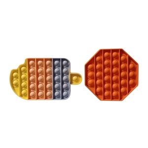 2 Colorful Pop It Fidget Toys - The Multicolored One Has The Alphabet & #s 1-6